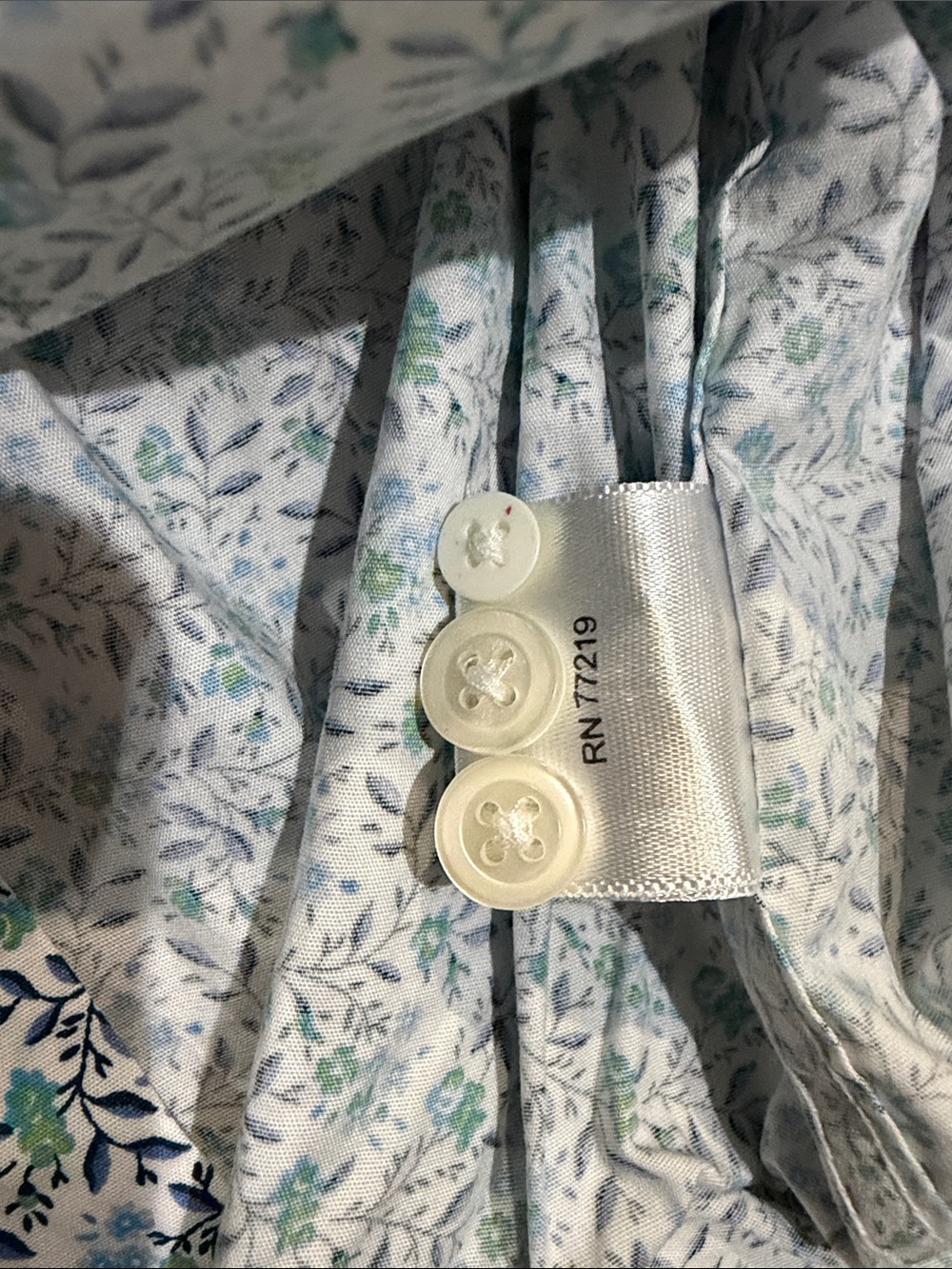 Egara Light Blue Floral Button-Up Shirt - Picture 5 of 5